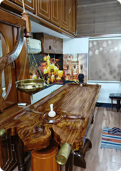 Meditation hall at Amritslesha